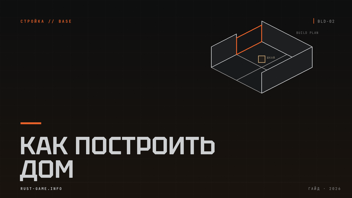 Как построить дом в Rust: фундамент, стены, шкаф и апкип