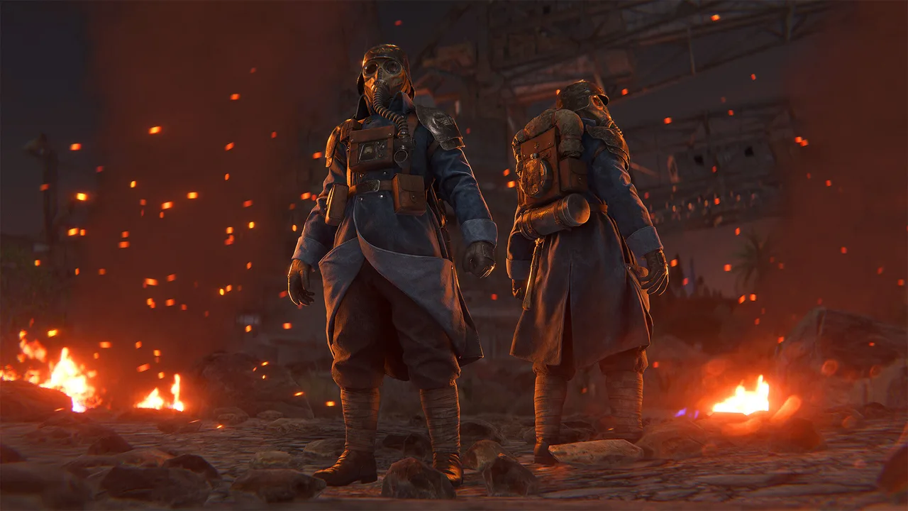 Коллекционные скины Rust из набора Warhammer 40,000: тяжёлая броня и оружие в стилистике вселенной на фоне базы выжившего