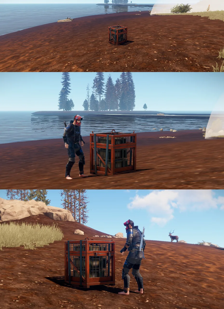 Концепт-арт ящика с кодовым замком из Rust: та самая версия контейнера, которую сбрасывает вертолёт CH47
